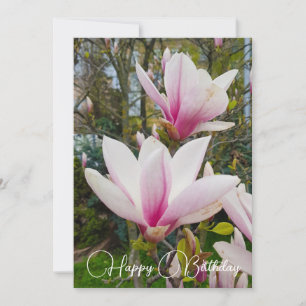 Convites Flores de magnólia cor-de-rosa grandes.