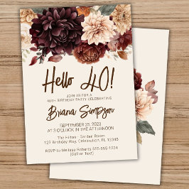 Convites Flores de marfim de bege castanho do aniversário d