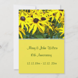 Convites flores de margarida amarelo brilhante aniversário 