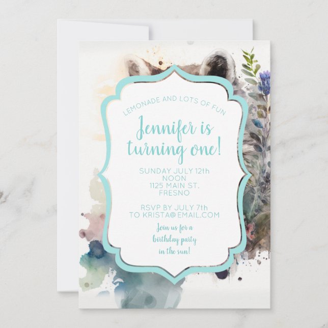 Convites Flores de Mola de Cuta de Aquarela (Frente)