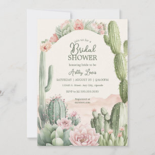 Convites Flores de noiva Cactus Boho Cowgirl