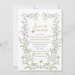Convites Flores De Ouro Retro De Aquarela Elegante Bridal S