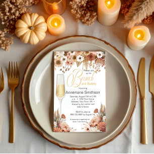 Convites Flores de outono Brunch e Bolha