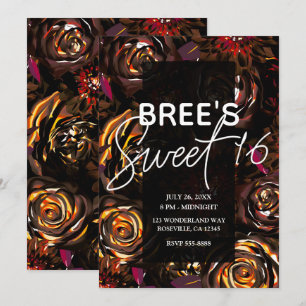 Convites Flores de Outono do Jardim Escuro Caem Doce Festa 