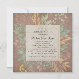 Convites Flores De Outono Elegantes Querem Invitati Funeral