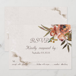 Convites Flores de outono em aquarela chic RSVP