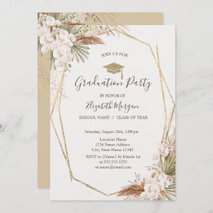 Convites Flores de Pampas,Boné de Formando,Graduação