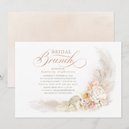Convites Flores de Pastel Suave e Brunch de Grama de Pampas