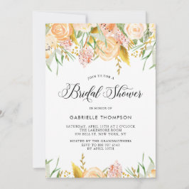Convites Flores de Pêssego e Chá de panela de Folhas Dourad