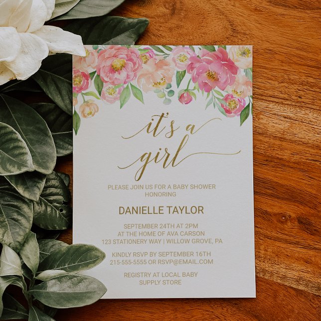 Convites Flores de Pêssego e de Pênia Rosa É uma Rapariga (Criador carregado)