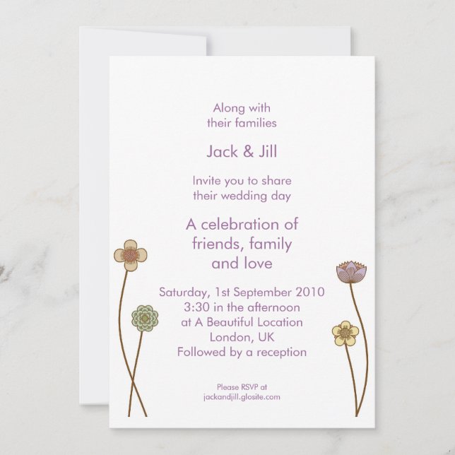 Convites Flores de pia (branco) 5x7 (Frente)