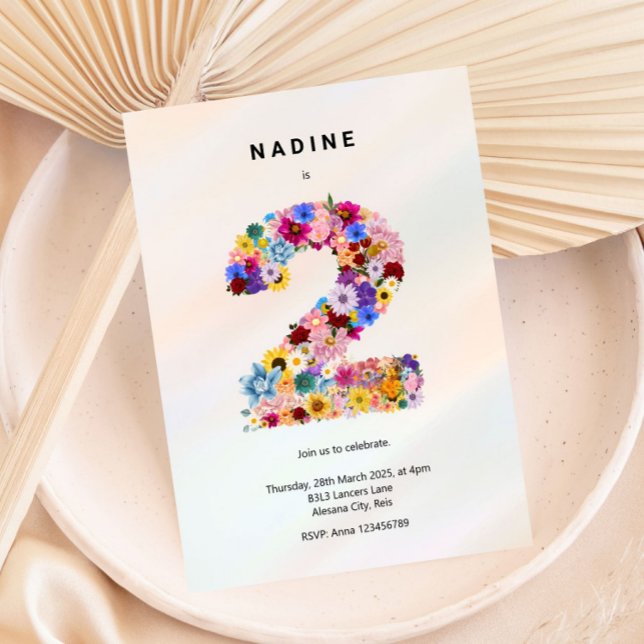 Convites Flores de primavera de segundos aniversários Flora (Criador carregado)