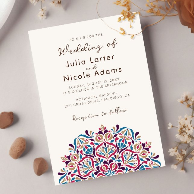 Convites Flores de Primavera Deliciosa Mandala Casamento (Criador carregado)