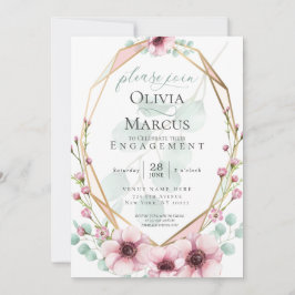 Convites Flores de primavera e Folhagem frescas de noivados