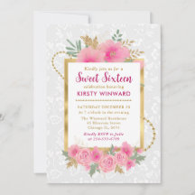 Flores De Queda Rosa De Aquarela Doce Dezesseis