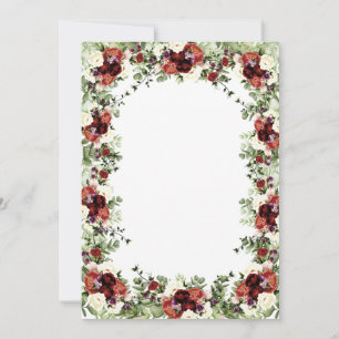 Convites Flores de Queda Terracotta Cream Burgundy floral