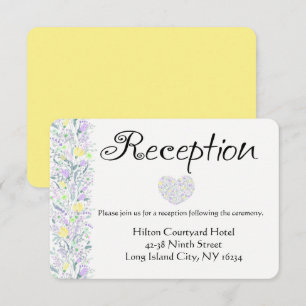 Convites Flores de Recepção de Casamento Roxo Amarelo Flora