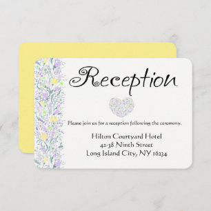 Convites Flores de Recepções de casamento Amarelas Roxas Fl