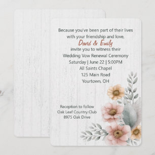 Convites Flores de Renovação de Votos em Madeira