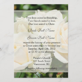 Convites Flores de rosa branca pura casamento cristão
