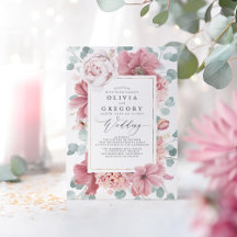 Flores de Rosa Dusty e Casamento Elegante Verde