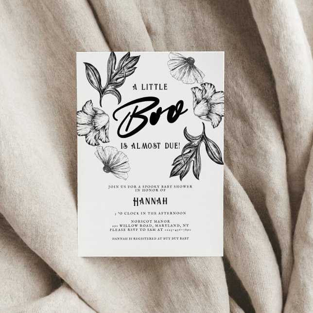 Convites Flores de tatuagem do Chá de fraldas do gótico (Criador carregado)