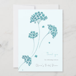 Convites Flores de Turquesa Bonitas Chá de panela Obrigado