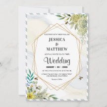 Flores de Verão Moldura Dourada Casamento