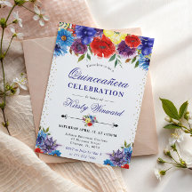 Flores de Verão Vermelhas, Roxas e Azuis Quinceane