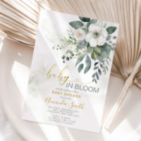 Flores De Verde Branco Elegante Bebê Em Sangue