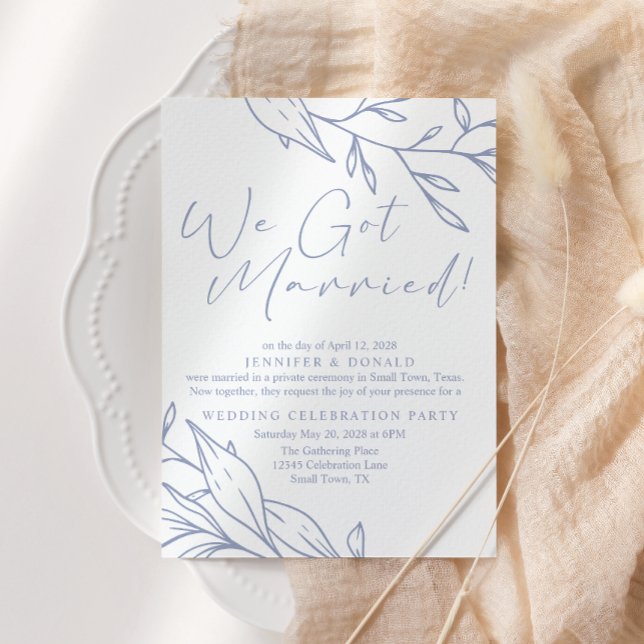 Convites Flores de Vinca Casamento Recém-Casados (Criador carregado)