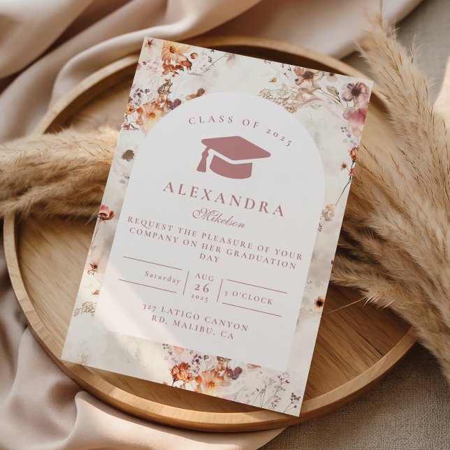 Convites Flores Delicadas da Primavera Graduação (Criador carregado)