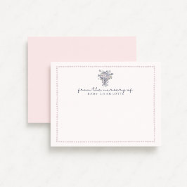 Convites Flores desenhadas à mão, moldura pontilhada do ber