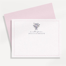 Convites flores desenhadas à mão, moldura pontilhada um bil