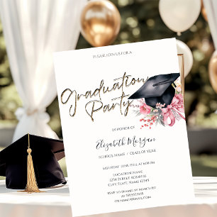 Convites Flores do Capelo de Formatura Sua Foto Graduação