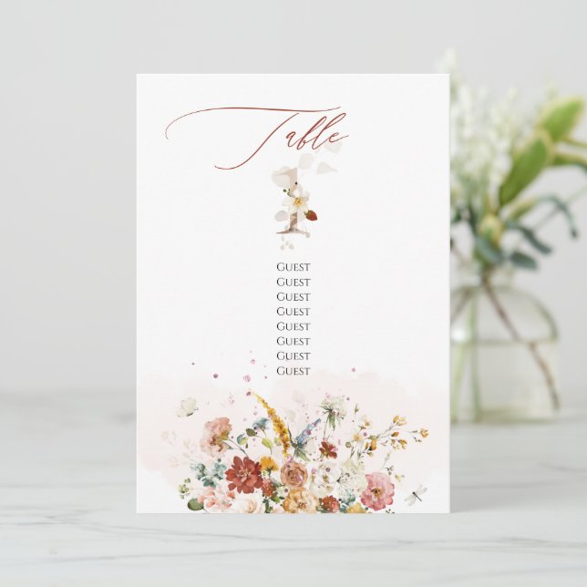 Convites Flores do Jardim de Quebra de Aquarela PixDezines  (Em pé/Frente)