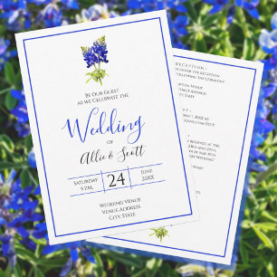 Convites Flores do Texas Bluebonnet, casamento moderno