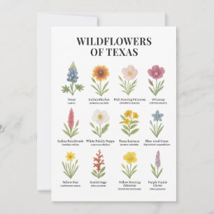 Convites Flores do Texas em Estilo de Aquarela