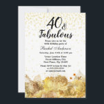 Convites Flores Douradas, brilho 40 e aniversário de 40 ano<br><div class="desc">Douradas Flores Brilhante 40 e fabuloso Convite de festas aniversário de 40 anos Veja a coleção correspondente na loja</div>