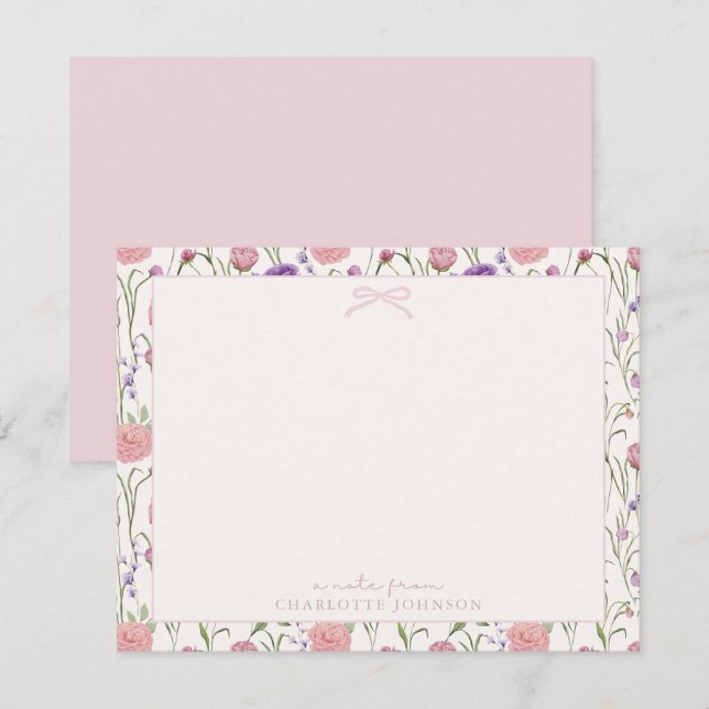 Convites Flores e arcos, nota de placa plana (Frente/Verso)