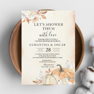 Convites Flores e Bombas Laranja Russas de Outono