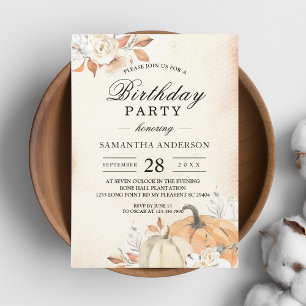 Convites Flores e Bombas Laranja Russas de Outono