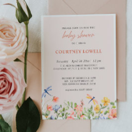 Convites Flores e Dragões Boho Garden Chá de fraldas