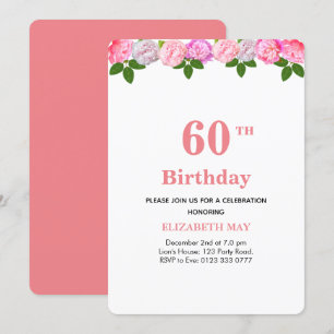 Convites Flores e Folhas de Louro 40º, 60º Aniversário