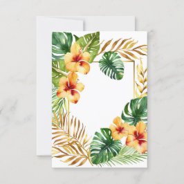 Convites flores e folhas tropicais de casamento