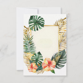 Convites flores e folhas tropicais de casamento