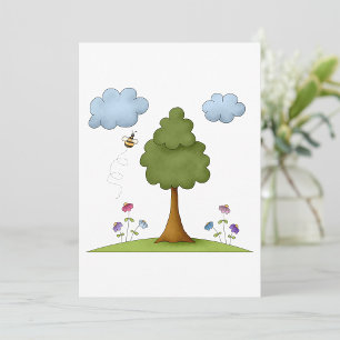 Convites Flores E Nuvens De Árvores De Abelhas