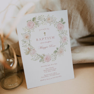 Convites Flores e Rosas batismo