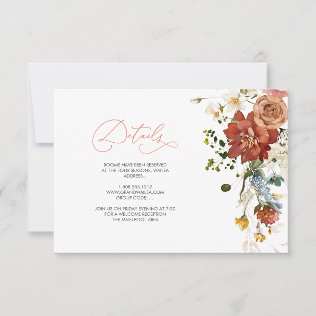 Convites Flores Elegantes De Jardim De Queda Russo PixDezin (Frente)