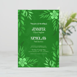 Convites Flores Elegantes E Folhas De Ornamento Para Casame